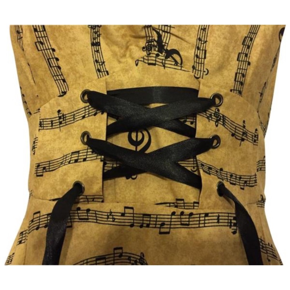 Hot Topic Music Print 50s Halter Swing Dress